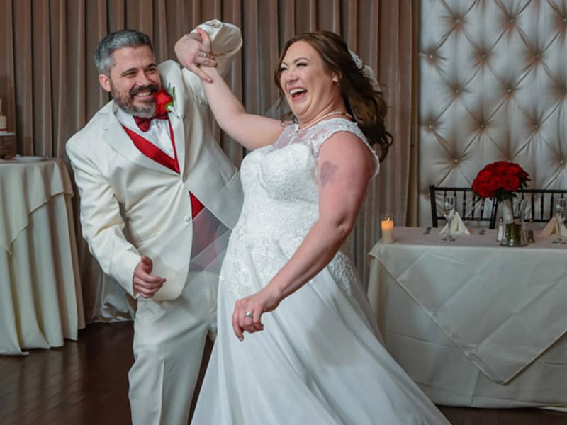 Newlyweds dancing at their Vegas Weddings