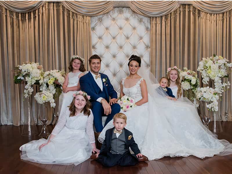 A family photo at their vow renewal in Las Vegas