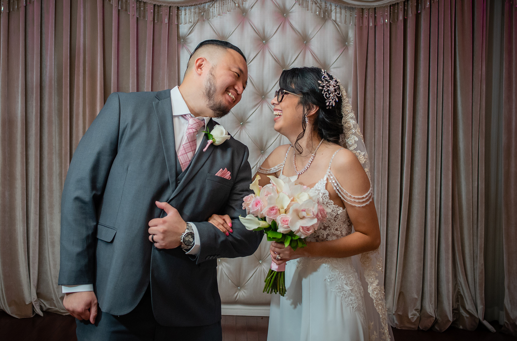 Newlyweds in The Reception Hall at Vegas Weddings