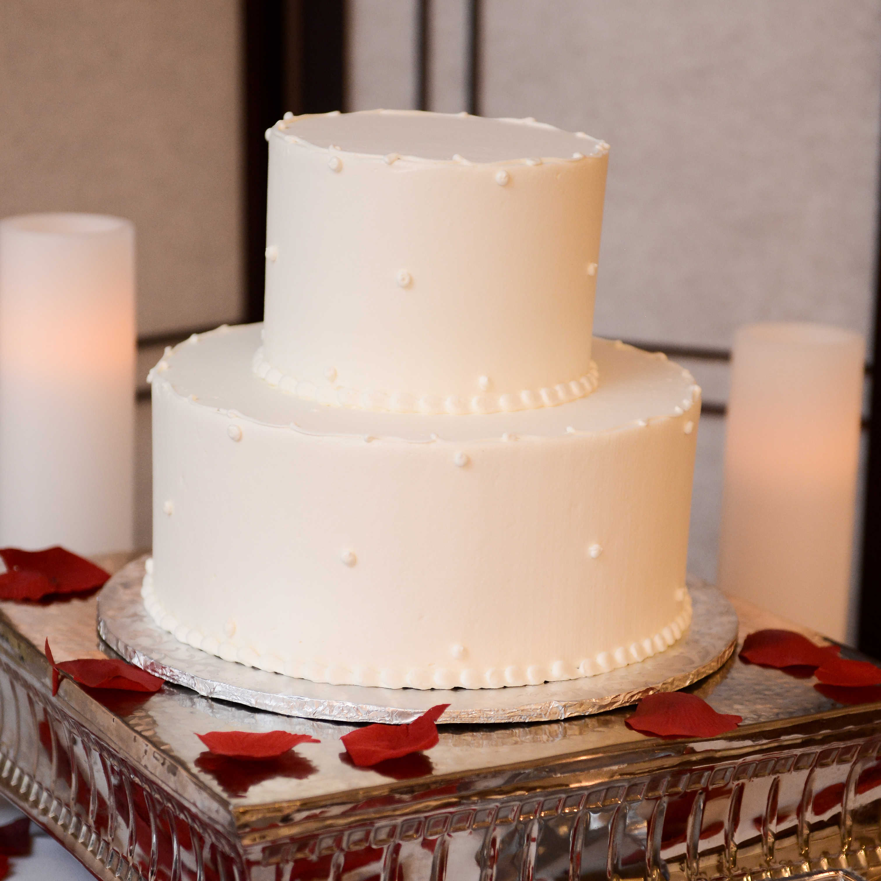 Classic Polka Dot Two Tier Wedding Cake