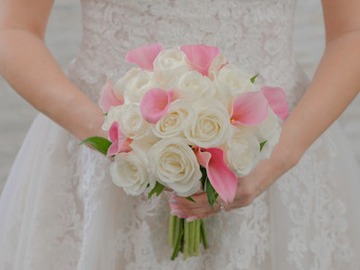 Evangeline - rose and calla lily mix bouquet