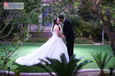 Las Vegas outdoor hotel wedding venue by the pool